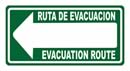 GS-128 SEÑALAMIENTO DE RUTA DE EVACUACION IZQUIERDA INGLES ESPAÑOL